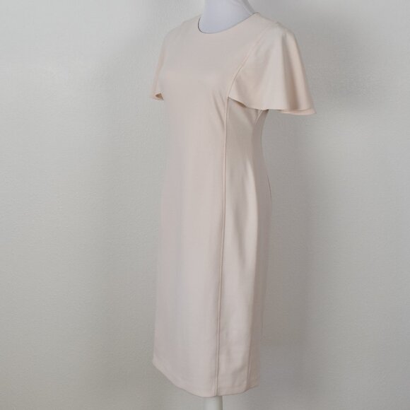 Calvin Klein Flutter Sleeve Sheath Dress Light Pink - 4 - Picture 5 of 10